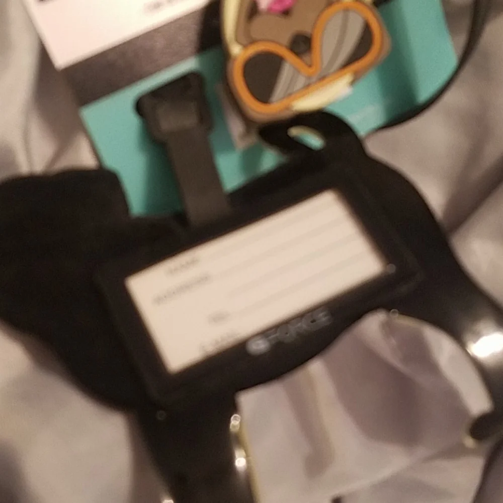 Luggage tag 2pk set pug fly or ride new on card